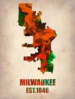 Milwaukee  Watercolor Map Fine Art Print