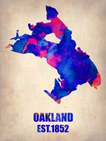 Oakland Watercolor Map Fine Art Print