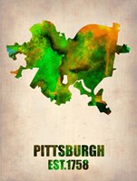 Pittsburgh Watercolor Map Fine Art Print
