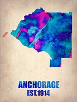 Anchorage Watercolor Map Fine Art Print