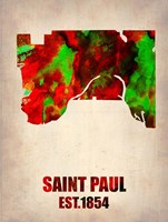 Saint Paul Watercolor Map Fine Art Print