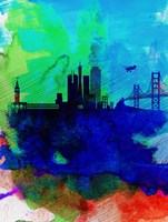 San Francisco Watercolor Skyline 2 Fine Art Print