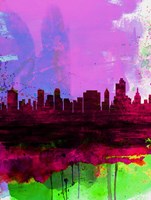 Tulsa Watercolor Skyline 2 Fine Art Print