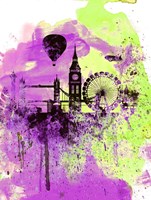 London Watercolor Skyline 1 Fine Art Print