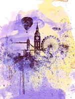 London Watercolor Skyline Fine Art Print