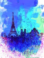 Paris Watercolor Skyline Fine Art Print