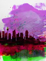 Sydney Watercolor Skyline 2 Fine Art Print