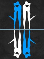 Blue and White Kiss Fine Art Print