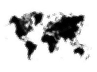 Black Dotted World Map Fine Art Print