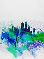 Boston Watercolor Skyline Fine Art Print