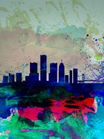 Detroit Watercolor Skyline Fine Art Print
