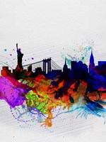 New York  Watercolor Skyline 1 Fine Art Print