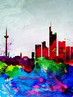 Frankfurt Watercolor Skyline Fine Art Print