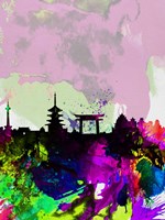 Kyoto Watercolor Skyline Fine Art Print