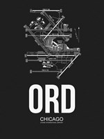 ORD Chicago Airport Black Fine Art Print