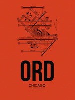 ORD Chicago Airport Orange Fine Art Print