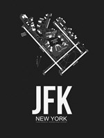 JFK New York Airport Black Fine Art Print