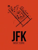 JFK New York Airport Orange Fine Art Print
