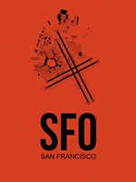 SFO San Francisco Airport Orange Fine Art Print