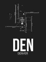DEN Denver Airport Black Fine Art Print