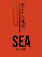 SEA Seattle Airport Orange Fine Art Print