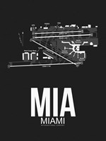 MIA Miami Airport Black Fine Art Print