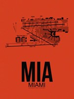 MIA Miami Airport Orange Fine Art Print
