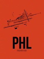 PHL Philadelphia Airport Orange Fine Art Print