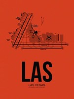 LAS Las Vegas Airport Orange Fine Art Print