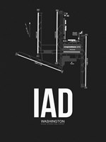 IAD Washington Airport Black Fine Art Print