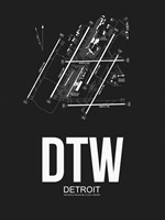 DTW Detroit Airport Black Fine Art Print