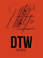 DTW Detroit Airport Orange Fine Art Print
