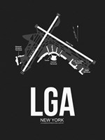 LGA New York Airport Black Fine Art Print