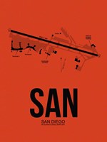 SAN San Diego Airport Orange Fine Art Print