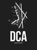 DCA Washington Airport Black Fine Art Print