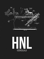 HNL Honolulu Airport Black Fine Art Print