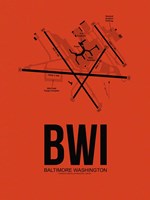 BWI Baltimore Airport Orange Fine Art Print