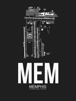 MEM Memphis Airport Black Fine Art Print