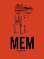 MEM Memphis Airport Orange Fine Art Print