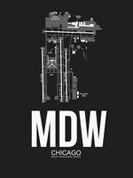 MDW Chicago Airport Black Fine Art Print