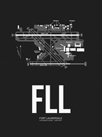FLL Fort Lauderdale Airport Black Fine Art Print
