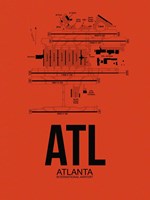 ATL Atlanta Airport Orange Fine Art Print
