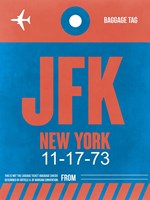 JFK New York Luggage Tag 1 Fine Art Print