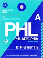 PHL Philadelphia Luggage Tag 1 Fine Art Print