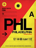 PHL Philadelphia Luggage Tag 2 Fine Art Print