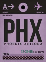PHX Phoenix Luggage Tag 1 Fine Art Print