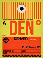 DEN Denver Luggage Tag 1 Fine Art Print