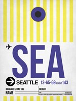 SEA Seattle Luggage Tag 1 Fine Art Print