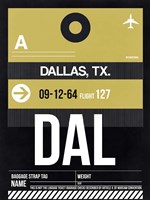 DAL Dallas Luggage Tag 2 Fine Art Print