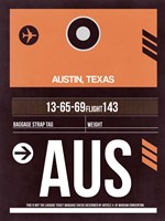 AUS Austin Luggage Tag 2 Fine Art Print